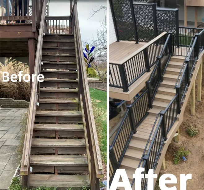 Before and after staircase transformation